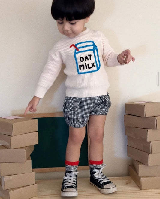 Oat Milk Carton Oversized Knit Jumper