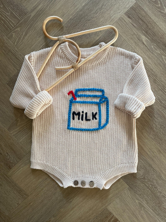 Milk Carton Knitted Rompers